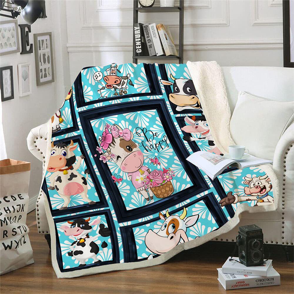Cows Pattern Cartoon Children's Printed Blanket    Home Decor Supply | Online Retail | ShoreShopper.com