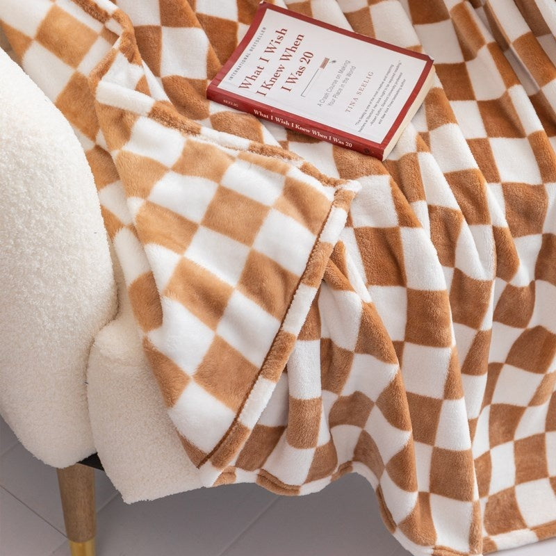 Checkered Flannel Blanket Printed Coral Fleece Thickening Bed Sheet Nap    Home Decor Supply | Online Retail | ShoreShopper.com