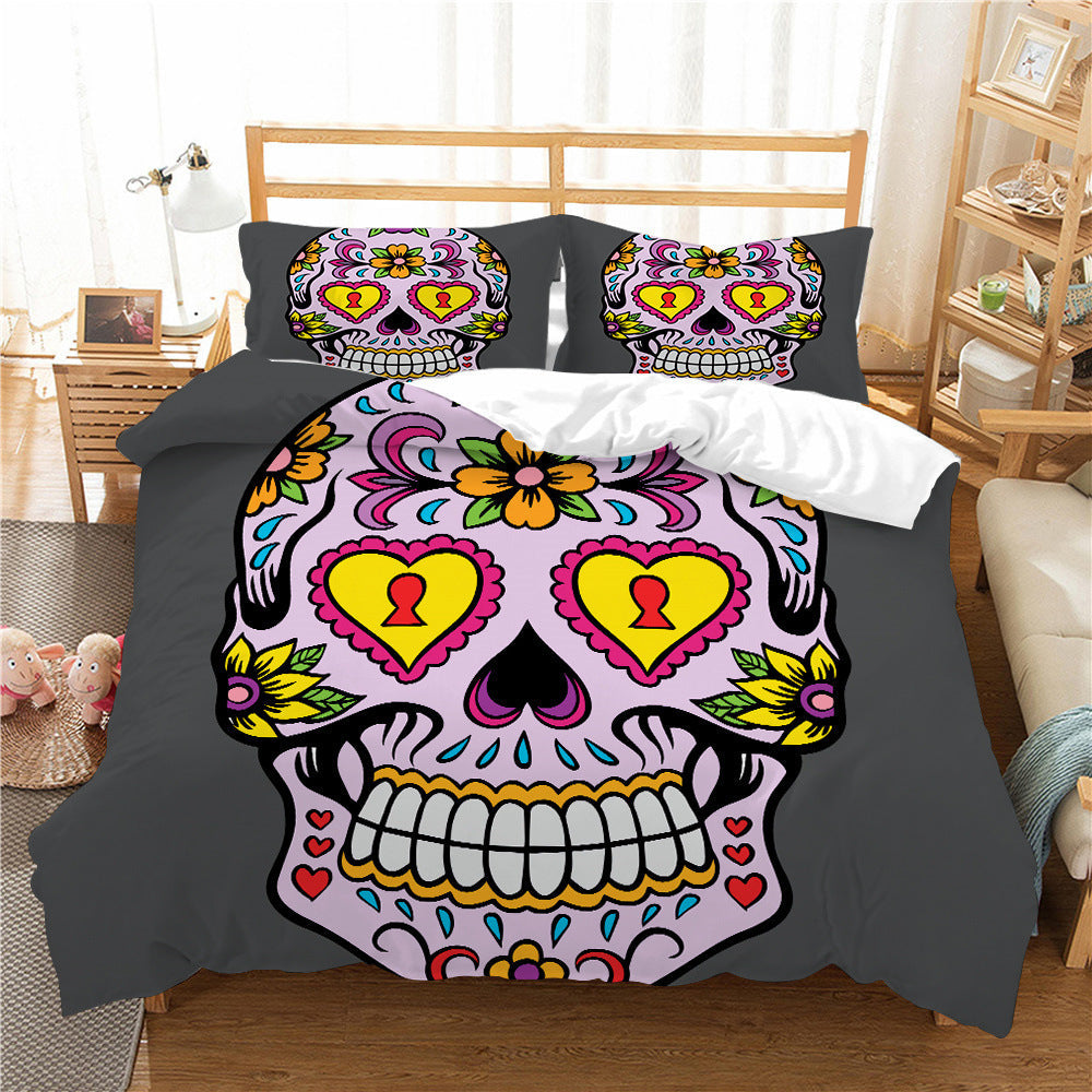 3D Printed Skull Printed Three-piece Home Textile Set    Home Decor Supply | Online Retail | ShoreShopper.com