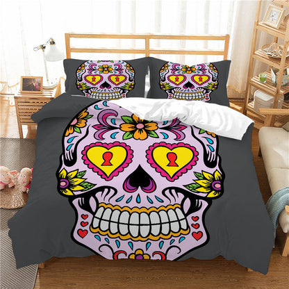 3D Printed Skull Printed Three-piece Home Textile Set    Home Decor Supply | Online Retail | ShoreShopper.com