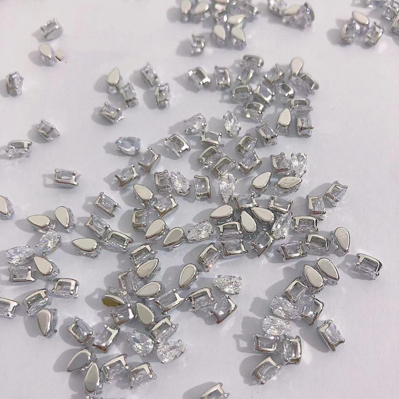 Square Water Drop Zircon Nail Art Jewelry    Home Decor Supply | Online Retail | ShoreShopper.com