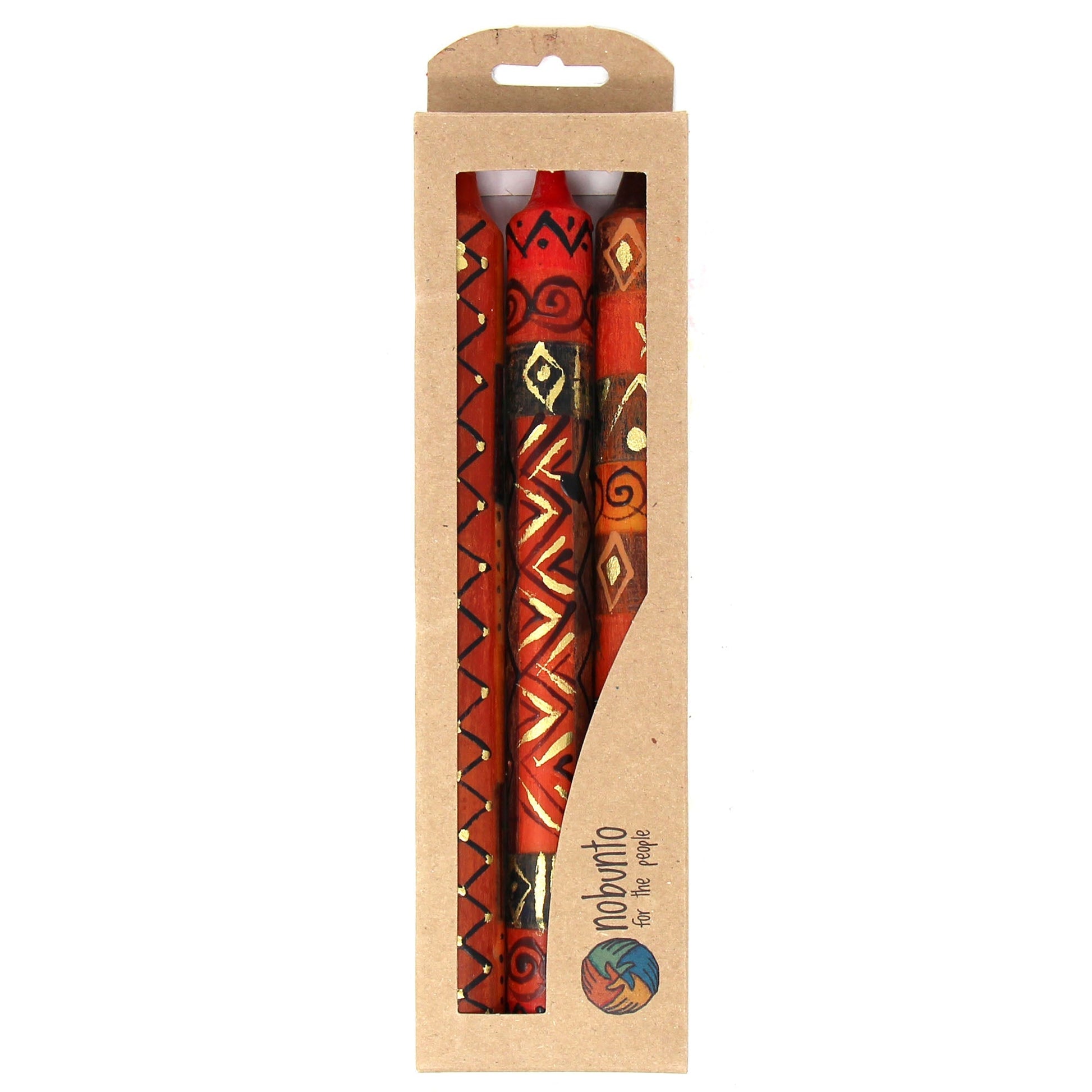 Set of Three Boxed Tall Hand-Painted Candles - Bongazi Design - Nobunto    Home Decor Supply | Online Retail | ShoreShopper.com