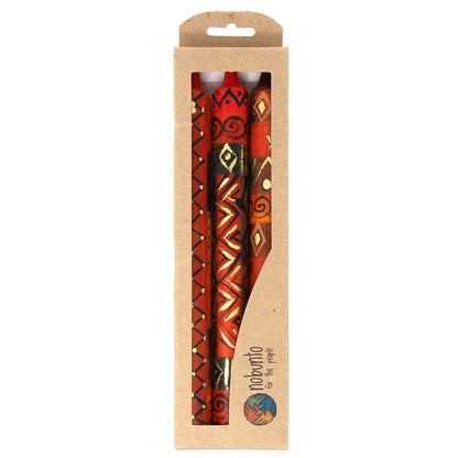 Set of Three Boxed Tall Hand-Painted Candles - Bongazi Design - Nobunto    Home Decor Supply | Online Retail | ShoreShopper.com