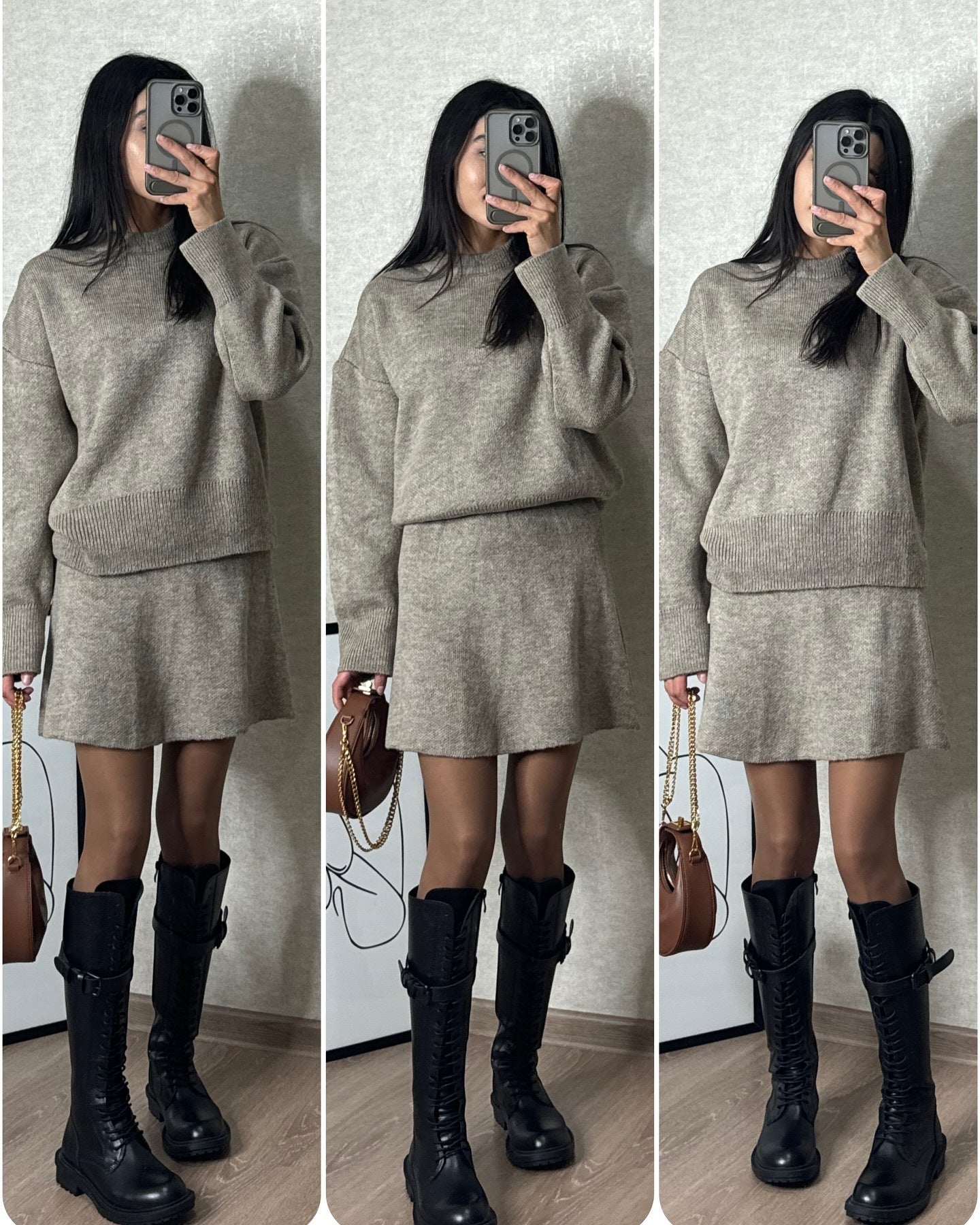 Sweater Skirt Sets For Women 2 Pieces Knit Casual Versatile Long Sleeve Pullover Elegant Solid High Waist Mini Skirt Outfit    Home Decor Supply | Online Retail | ShoreShopper.com