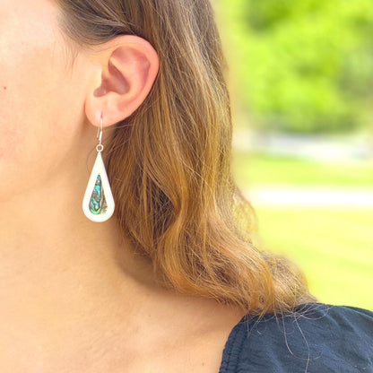 Teardrop Abalone and Mother of Pearl Drop Earrings    Home Decor Supply | Online Retail | ShoreShopper.com