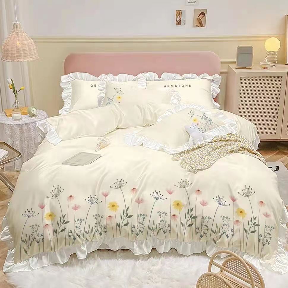 Four-piece Embroidered Quilt Cover For Washed Cotton Bed    Home Decor Supply | Online Retail | ShoreShopper.com