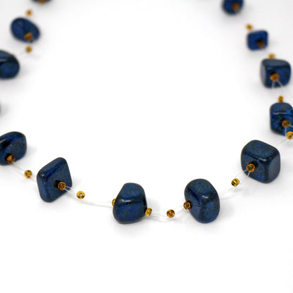 Floating Stone & Maasai Bead Necklace, Navy    Home Decor Supply | Online Retail | ShoreShopper.com