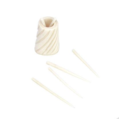 Hand-caved Cocktail Picks & Jar in Natural Bone    Home Decor Supply | Online Retail | ShoreShopper.com