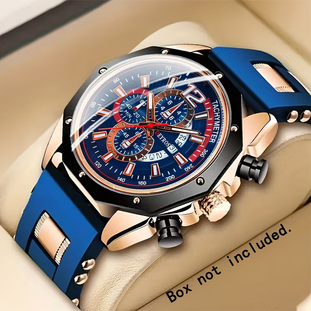 1pc Men'S Fashion Casual Quartz Watch, Silicone Strap, Date Display - Stylish Casual Wristwatch for Casual Attire, Casual Wristwatch | Sporty Watch Design | Quartz Movement, Thanksgiving, Christmas The Perfect Gift Reloj Para    Home Decor Supply | Online Retail | ShoreShopper.com