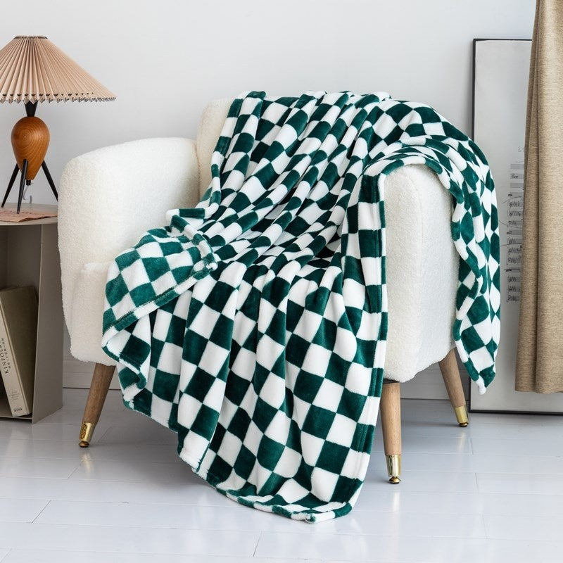 Checkered Flannel Blanket Printed Coral Fleece Thickening Bed Sheet Nap    Home Decor Supply | Online Retail | ShoreShopper.com