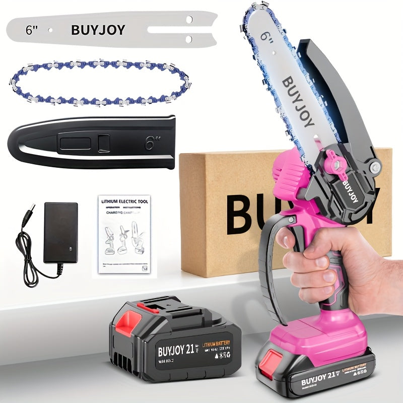 6-inch Cordless Lightweight Electric Landscaping Chainsaw w/ L-ion Battery, Chain And Fast Charger    Home Decor Supply | Online Retail | ShoreShopper.com