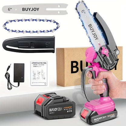 6-inch Cordless Lightweight Electric Landscaping Chainsaw w/ L-ion Battery, Chain And Fast Charger    Home Decor Supply | Online Retail | ShoreShopper.com