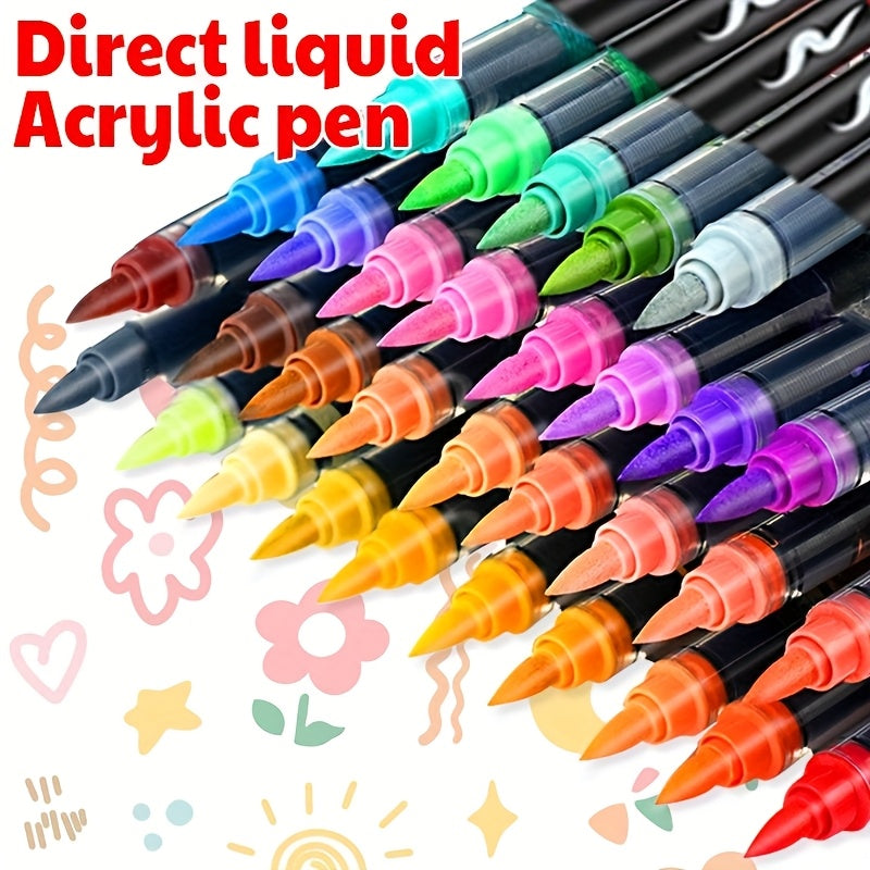 12/24/36/48/60/72Color Acrylic Paint Marker, Brush Head Can Be Used for Rock Metal Glass Wood Canvas Ceramic Plastic Art And DIY Hand-painting, Back to School Season Halloween Christmas Birthday Gifts - ShoreCo.Shop