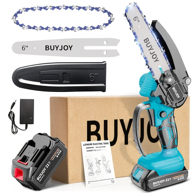 6-inch Cordless Lightweight Electric Landscaping Chainsaw w/ L-ion Battery, Chain And Fast Charger    Home Decor Supply | Online Retail | ShoreShopper.com