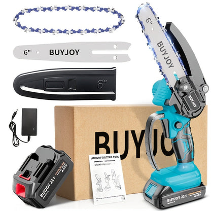 6-inch Cordless Lightweight Electric Landscaping Chainsaw w/ L-ion Battery, Chain And Fast Charger    Home Decor Supply | Online Retail | ShoreShopper.com