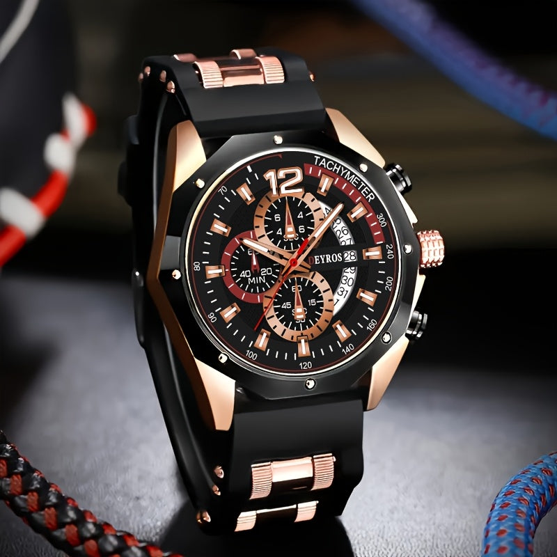 1pc Men'S Fashion Casual Quartz Watch, Silicone Strap, Date Display - Stylish Casual Wristwatch for Casual Attire, Casual Wristwatch | Sporty Watch Design | Quartz Movement, Thanksgiving, Christmas The Perfect Gift Reloj Para    Home Decor Supply | Online Retail | ShoreShopper.com