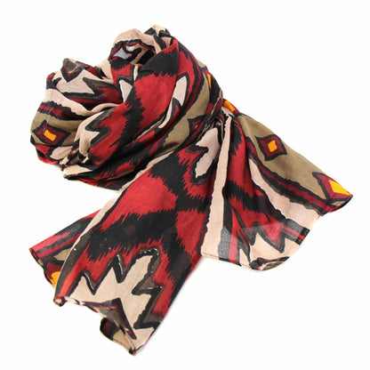 Hand-printed Cotton Scarf, Ikat Diamond Design    Home Decor Supply | Online Retail | ShoreShopper.com