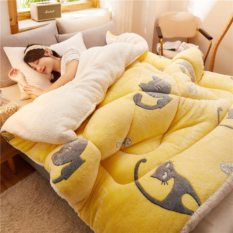 Winter Thick Quilt Dormitory Single Warm Lamb Velvet Double Quilt Core    Home Decor Supply | Online Retail | ShoreShopper.com