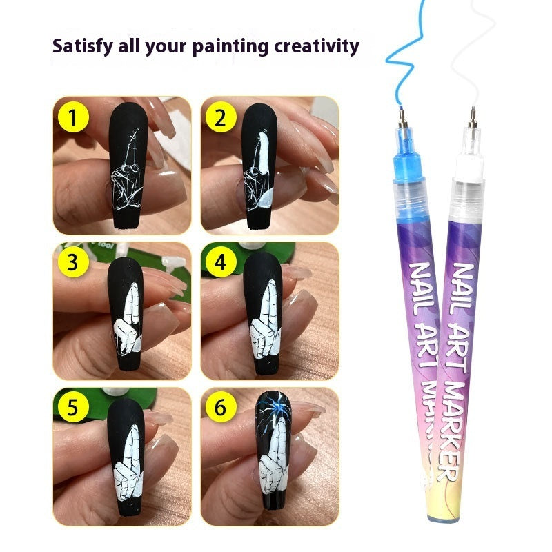 Nail Art Graffiti Pen 12 Colors Acrylic Paint Painted    Home Decor Supply | Online Retail | ShoreShopper.com