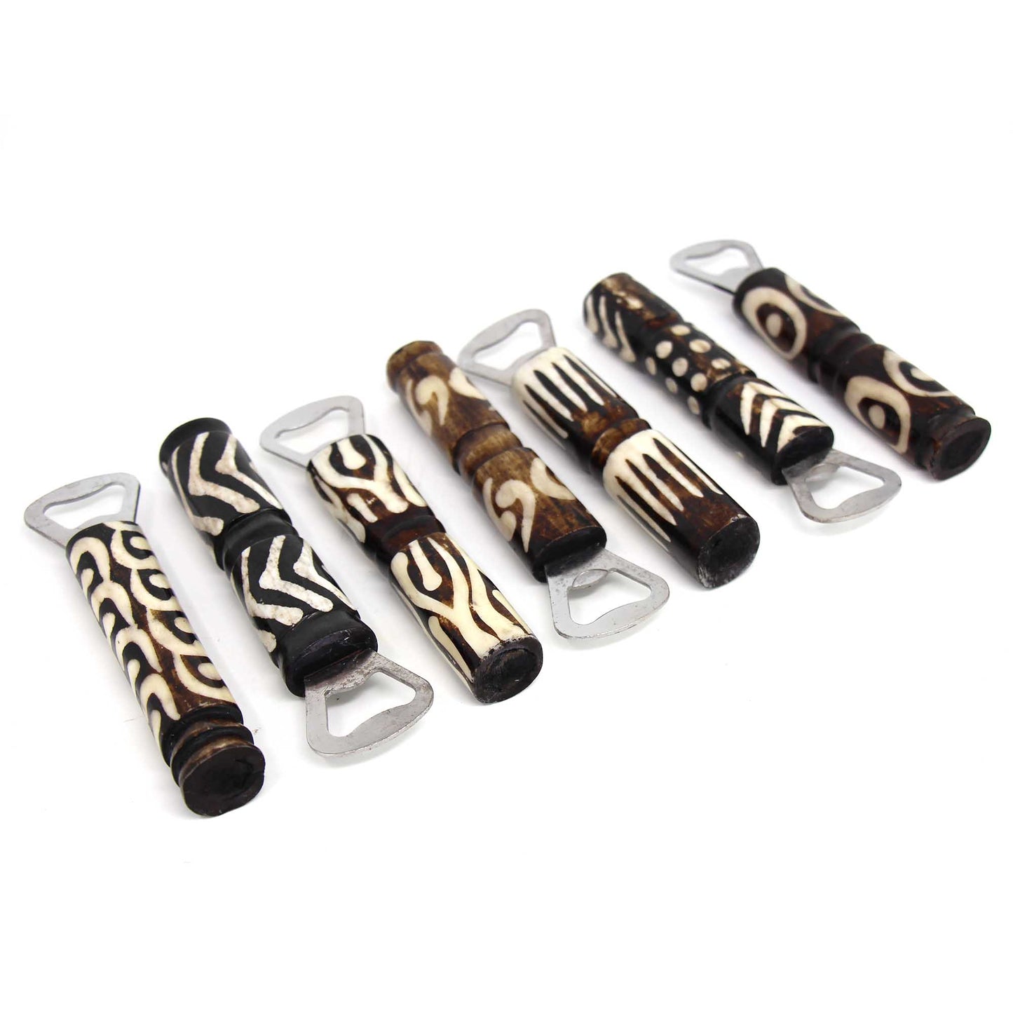 African Batik Bone Bottle Opener, Mixed Designs    Home Decor Supply | Online Retail | ShoreShopper.com