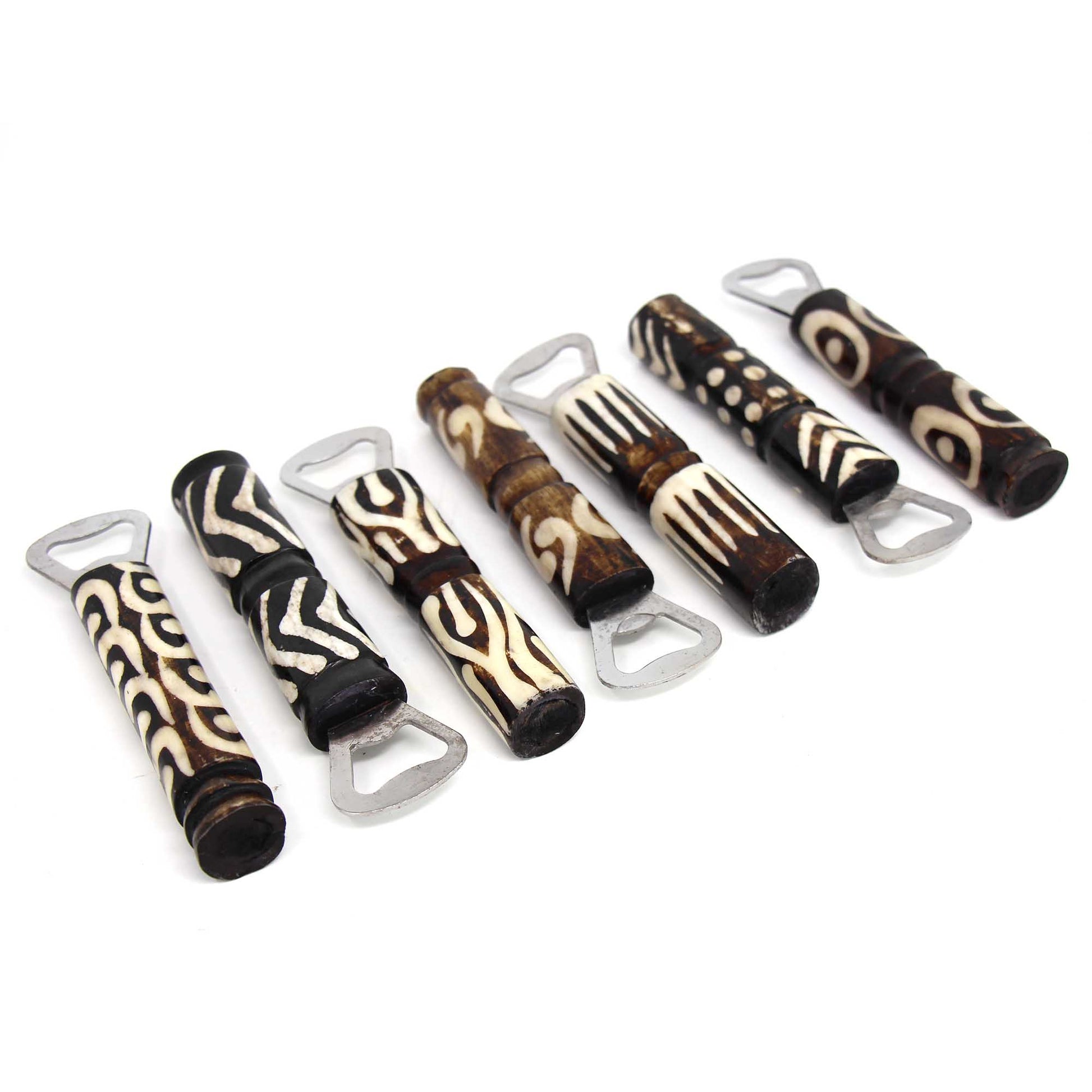 African Batik Bone Bottle Opener, Mixed Designs    Home Decor Supply | Online Retail | ShoreShopper.com