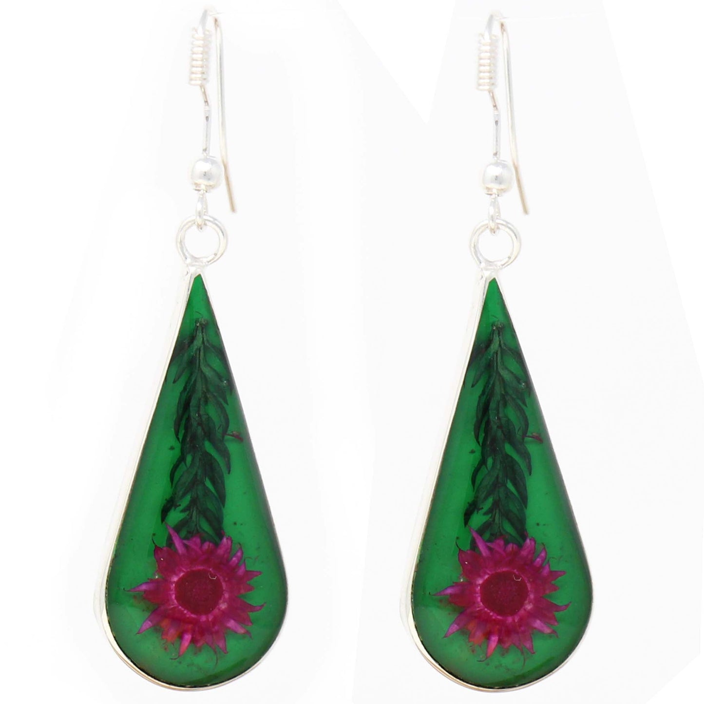 Pink Pressed Flower Teardrop Earrings    Home Decor Supply | Online Retail | ShoreShopper.com
