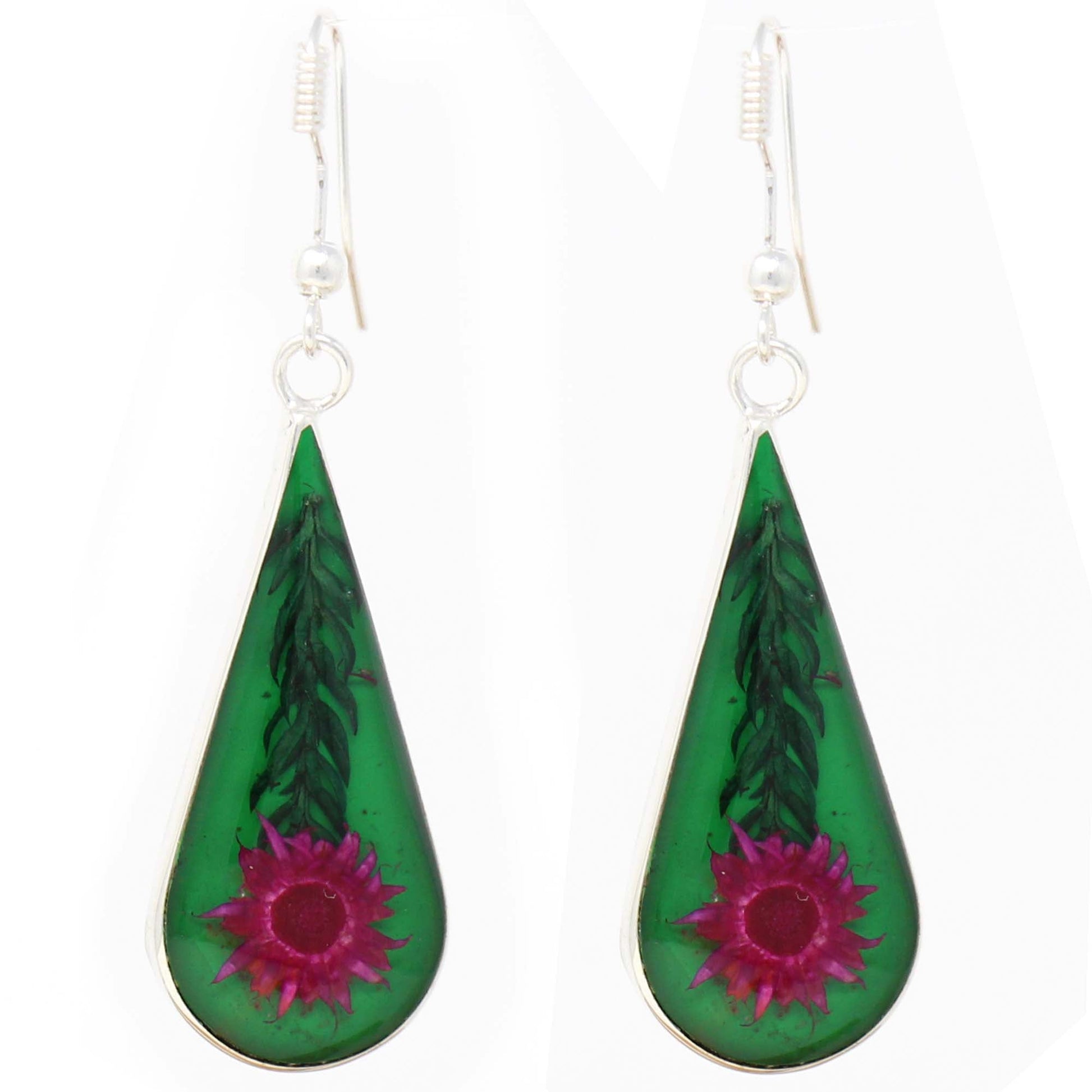 Pink Pressed Flower Teardrop Earrings    Home Decor Supply | Online Retail | ShoreShopper.com