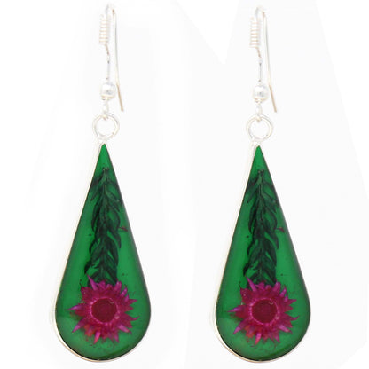 Pink Pressed Flower Teardrop Earrings    Home Decor Supply | Online Retail | ShoreShopper.com