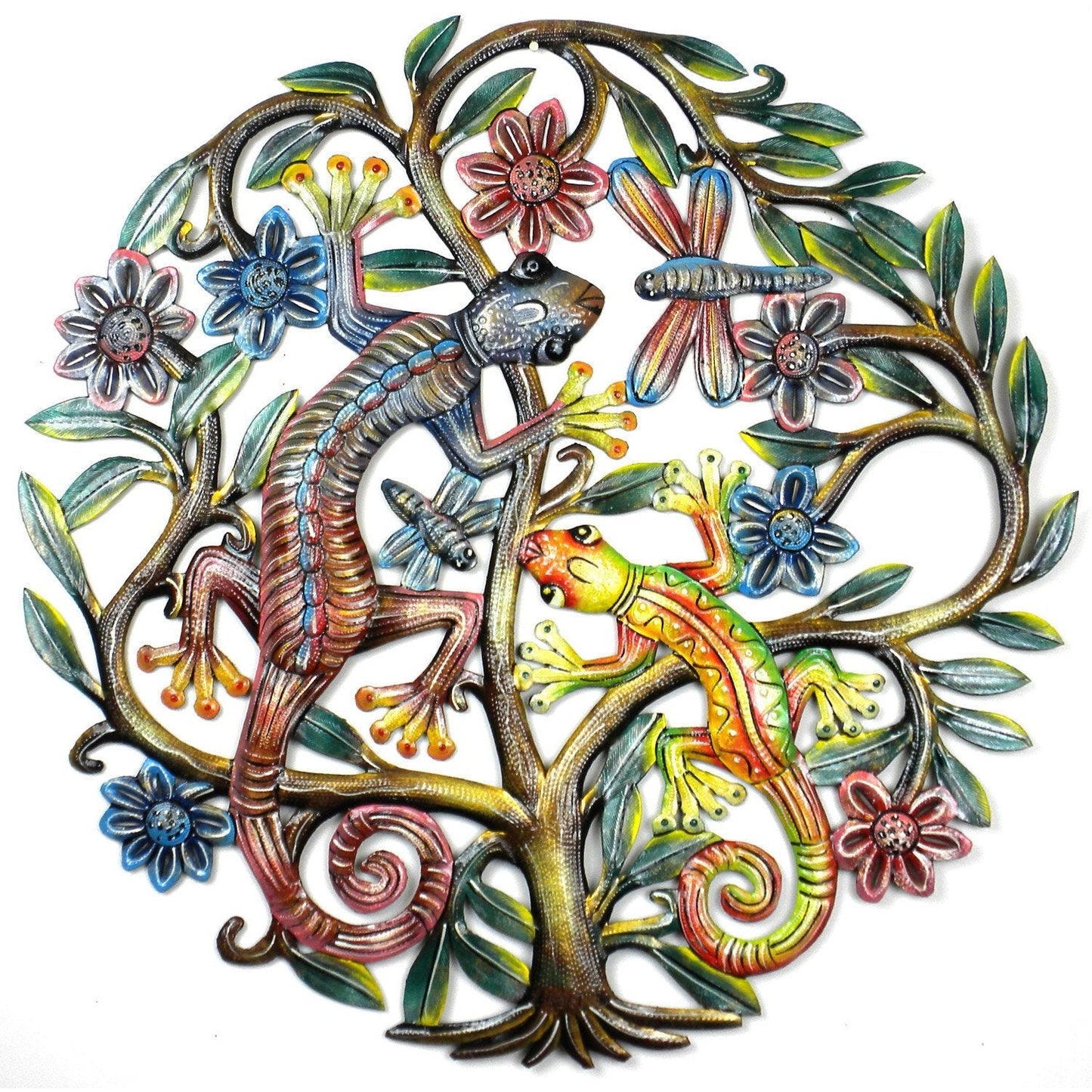 24 inch Painted Gecko Tree of Life - Croix des Bouquets    Home Decor Supply | Online Retail | ShoreShopper.com