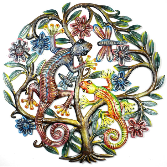 24 inch Painted Gecko Tree of Life - Croix des Bouquets    Home Decor Supply | Online Retail | ShoreShopper.com