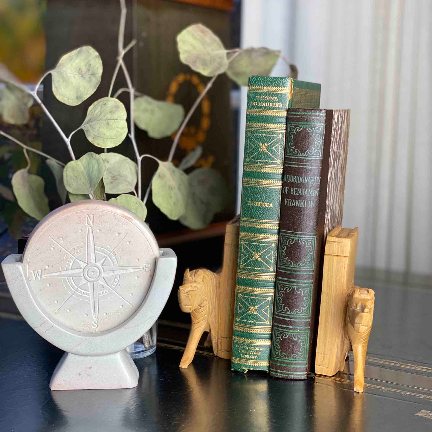 Compass Soapstone Sculpture, Light Gray Stone    Home Decor Supply | Online Retail | ShoreShopper.com