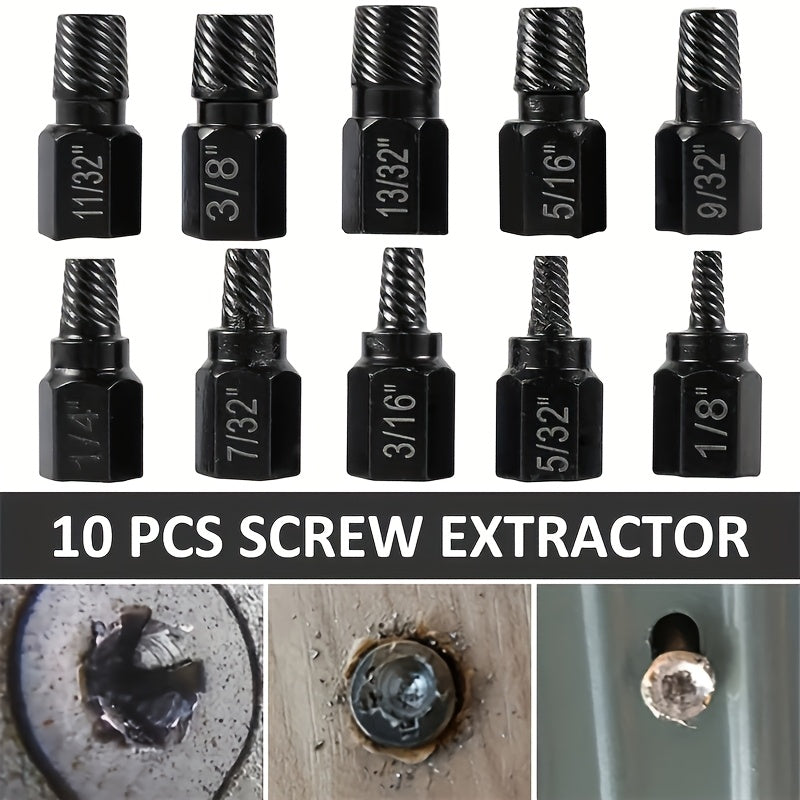20pcs Industrial Screw Extractor Set: Alloy Steel Damaged Screw Removal Kit, Metal Easy-Out Drill Bits, Broken Bolt Stud Extractor Tools, Multi-Groove Screw Extractor Set, Suitable for Bolt Stud Tubes 1/8"-13/32", Local Wareh - ShoreCo.Shop