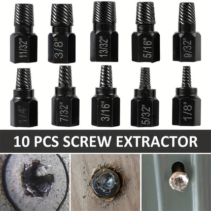 20pcs Industrial Screw Extractor Set: Alloy Steel Damaged Screw Removal Kit, Metal Easy-Out Drill Bits, Broken Bolt Stud Extractor Tools, Multi-Groove Screw Extractor Set, Suitable for Bolt Stud Tubes 1/8"-13/32", Local Wareh - ShoreCo.Shop
