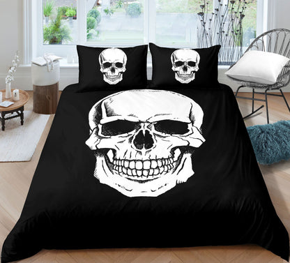 Fashion Skull 3D Digital Printing Skull Three-piece Set Bed Sheet Quilt Cover Pillowcase    Home Decor Supply | Online Retail | ShoreShopper.com