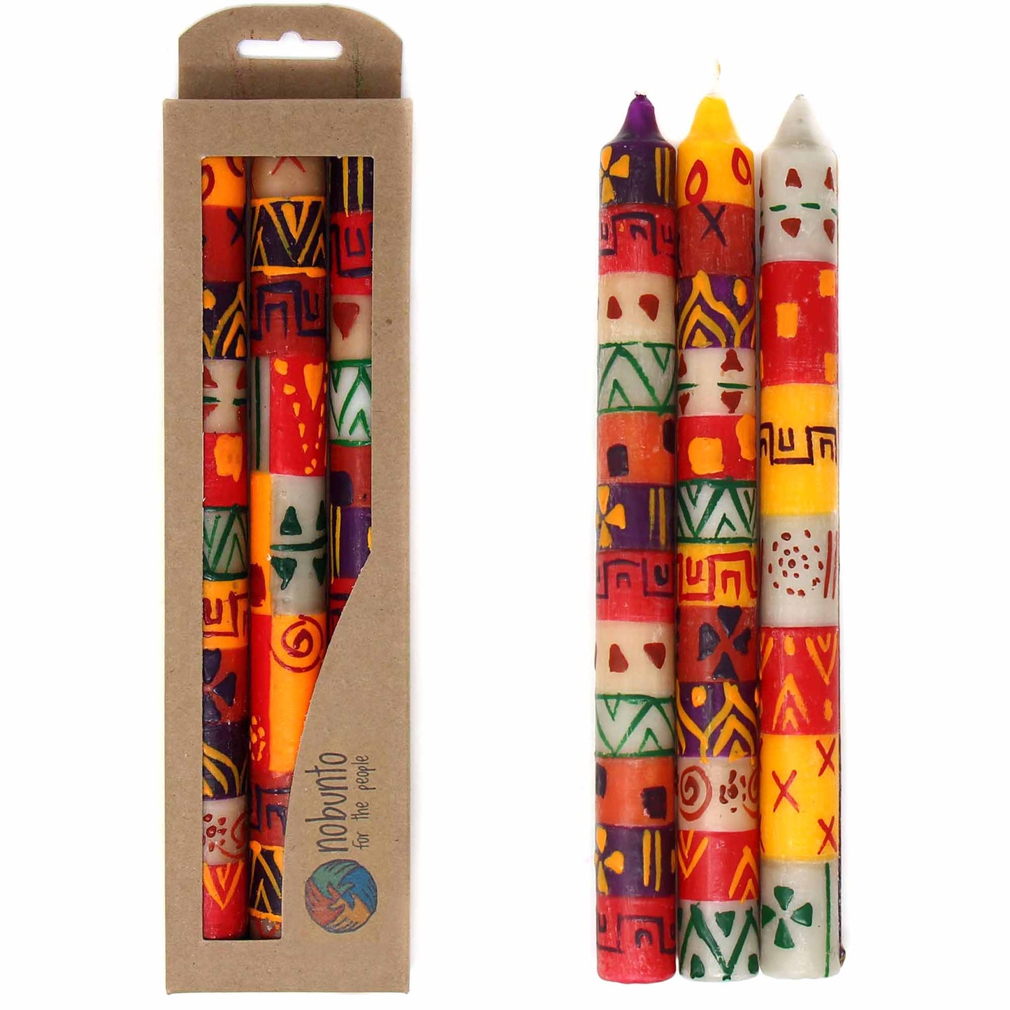 Set of Three Boxed Tall Hand-Painted Candles - Indaeuko Design - Nobunto    Home Decor Supply | Online Retail | ShoreShopper.com