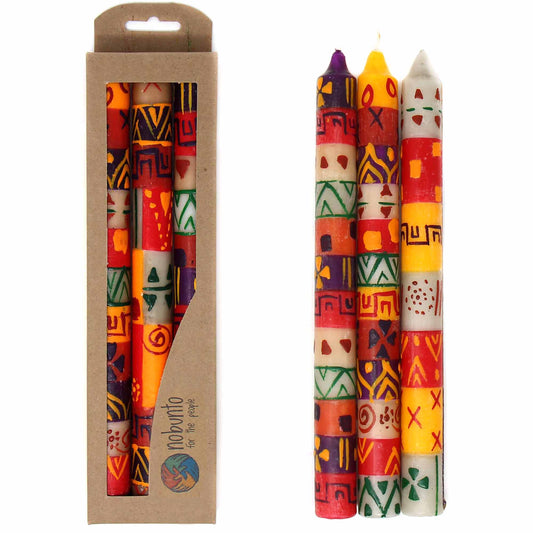 Set of Three Boxed Tall Hand-Painted Candles - Indaeuko Design - Nobunto    Home Decor Supply | Online Retail | ShoreShopper.com