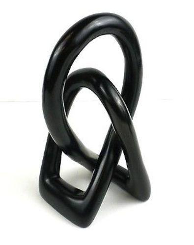 Soapstone Lovers Knot 6 inch Black    Home Decor Supply | Online Retail | ShoreShopper.com