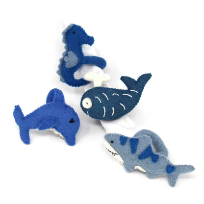 Nautical Shark, Whale & Seahorse Felt Napkin Rings, Set of 4    Home Decor Supply | Online Retail | ShoreShopper.com