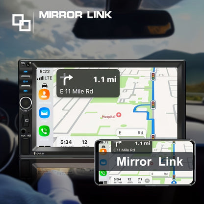CAMECHO 1pc Double Din EQ Car Stereo Featuring a 7" LCD Display, Equipped with Wireless FM, MP5 Player, USB/SD/AUX Inputs, And Mirror Link Functionality, Ideal As Christmas And Black Friday Gifts, Without Battery    Home Decor Supply | Online Retail | ShoreShopper.com