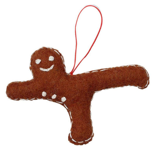 Gingerbread Yogi Felt Ornament - Airplane Pose - Global Groove (H)    Home Decor Supply | Online Retail | ShoreShopper.com