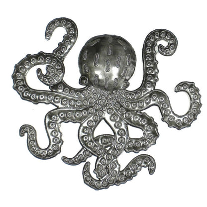 Octopus Nautical Haitian Steel Drum Wall Art x 16    Home Decor Supply | Online Retail | ShoreShopper.com