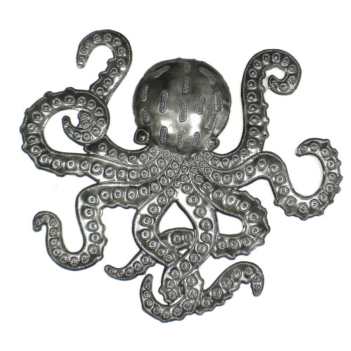 Octopus Nautical Haitian Steel Drum Wall Art x 16    Home Decor Supply | Online Retail | ShoreShopper.com