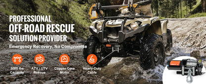 SucceBuy 3000lbs ATV/UTV Electric Winch 12V DC Steel Rope Winch with  39ft Cable Roller Wired Remote Control for Towing Off-Road    Home Decor Supply | Online Retail | ShoreShopper.com