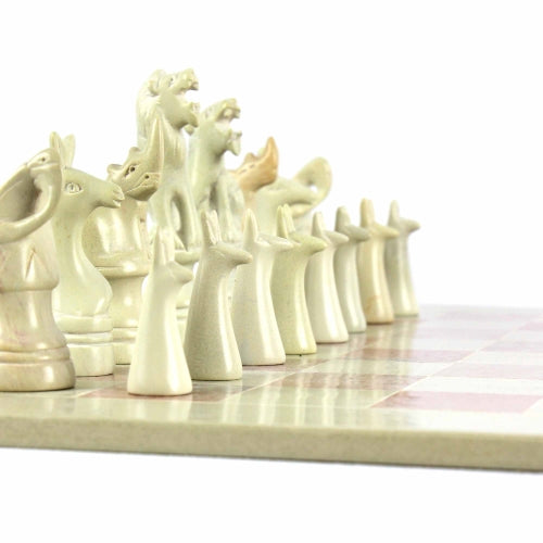 Hand Carved Soapstone Animal Chess Set - 15" Board - Smolart    Home Decor Supply | Online Retail | ShoreShopper.com
