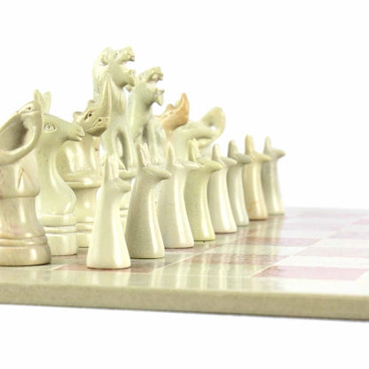 Hand Carved Soapstone Animal Chess Set - 15" Board - Smolart    Home Decor Supply | Online Retail | ShoreShopper.com
