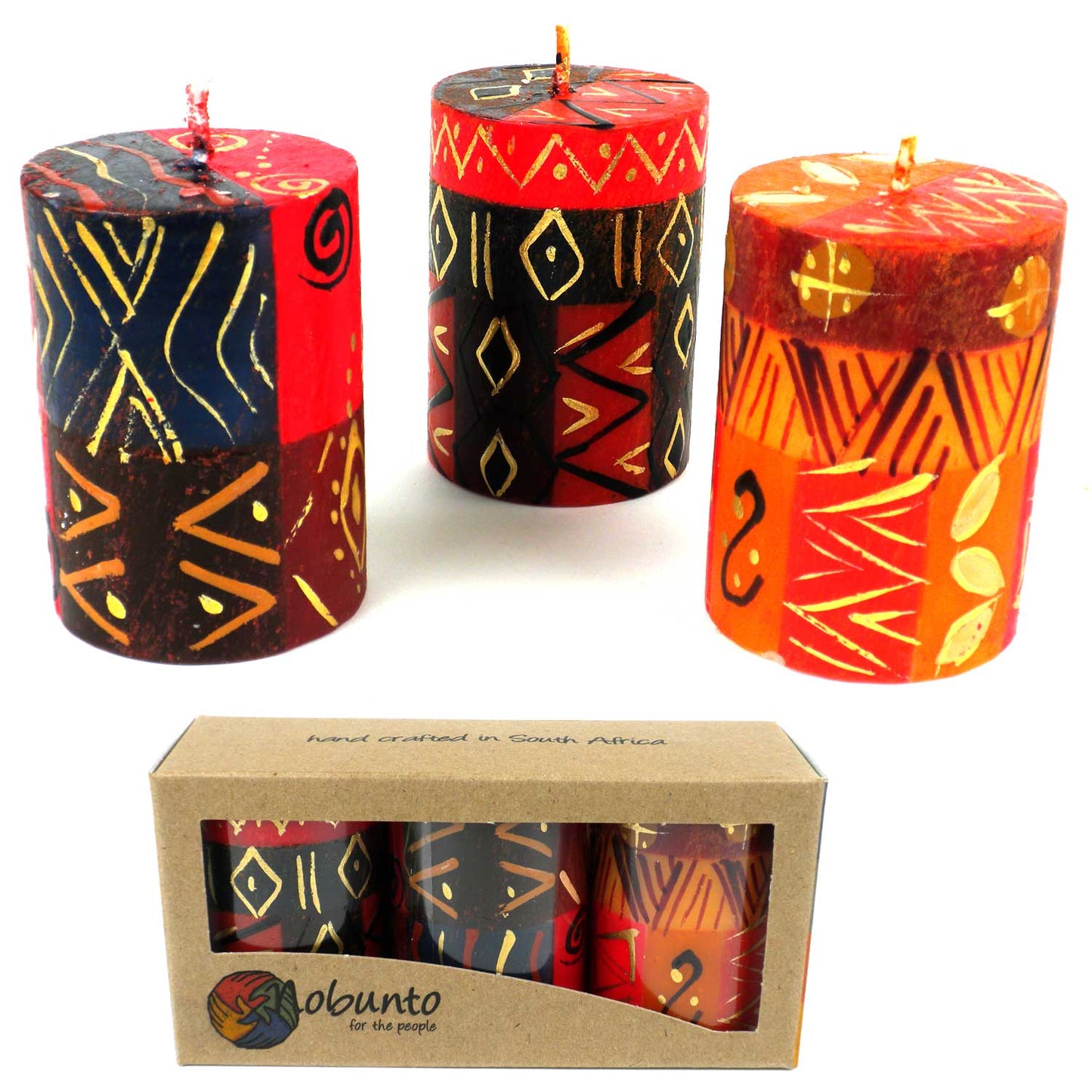 Set of Three Boxed Hand-Painted Candles - Bongazi Design - Nobunto    Home Decor Supply | Online Retail | ShoreShopper.com