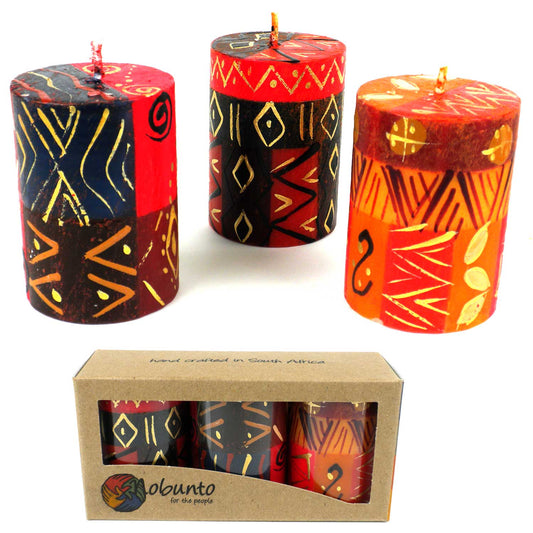 Set of Three Boxed Hand-Painted Candles - Bongazi Design - Nobunto    Home Decor Supply | Online Retail | ShoreShopper.com