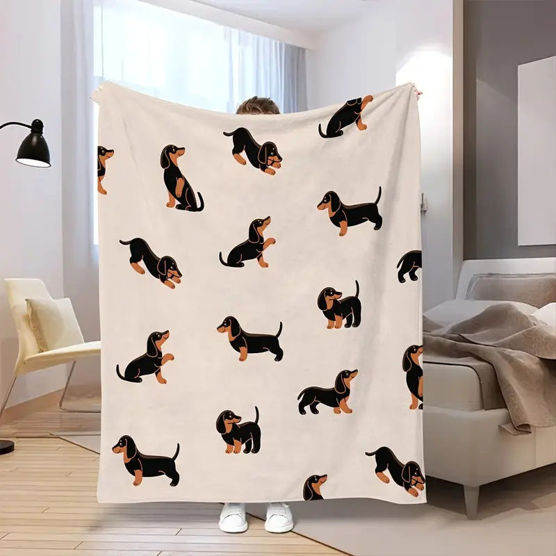 Dachshund Blanket Flannel Square Cover Blanket    Home Decor Supply | Online Retail | ShoreShopper.com