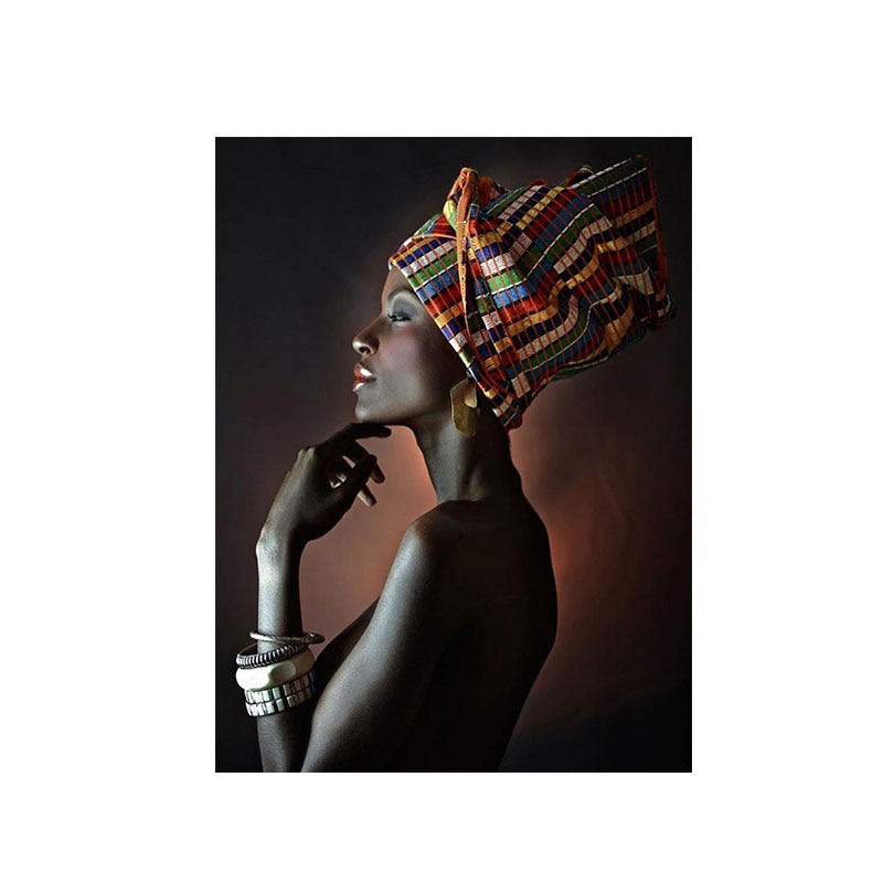 African Art Black Girl Silver Jewelry Canvas Painting Art Poster    Home Decor Supply | Online Retail | ShoreShopper.com