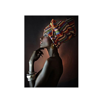 African Art Black Girl Silver Jewelry Canvas Painting Art Poster    Home Decor Supply | Online Retail | ShoreShopper.com